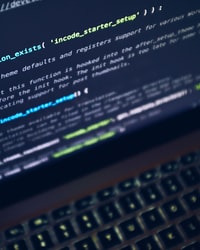 laptop screen with code